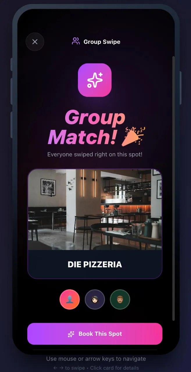 TinderGastro Friends Match